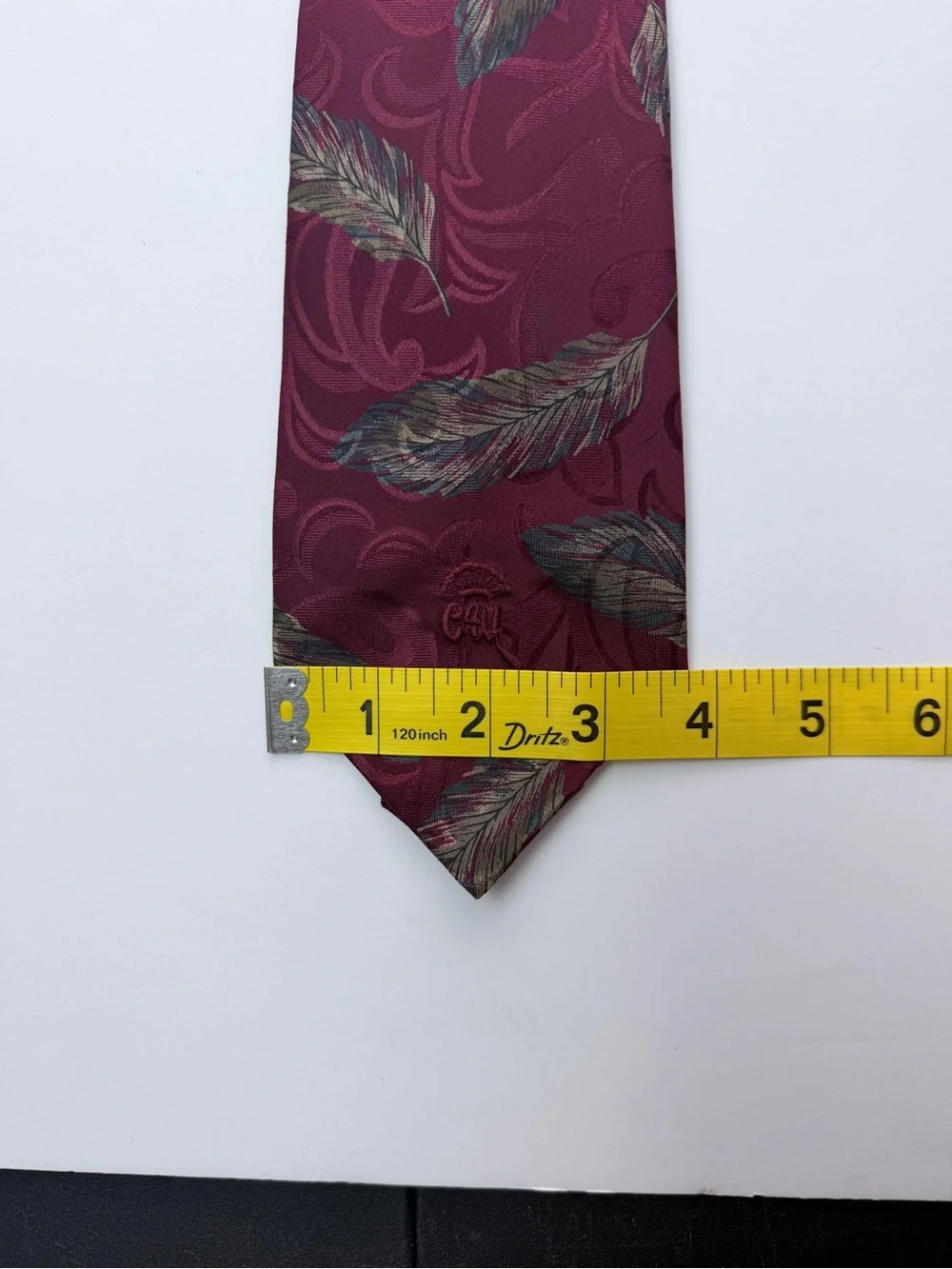Countess Mara Men’s Silk Tie Burgundy Floral Leaf Jacquard Necktie 58” Classic